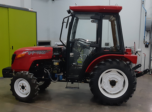 Narrow tractor with cabin